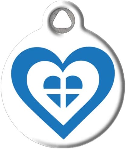 Dog Tag Art Personalized European Flags Pet ID Tags for Dogs and Cats, Greece Heart Flag, Small