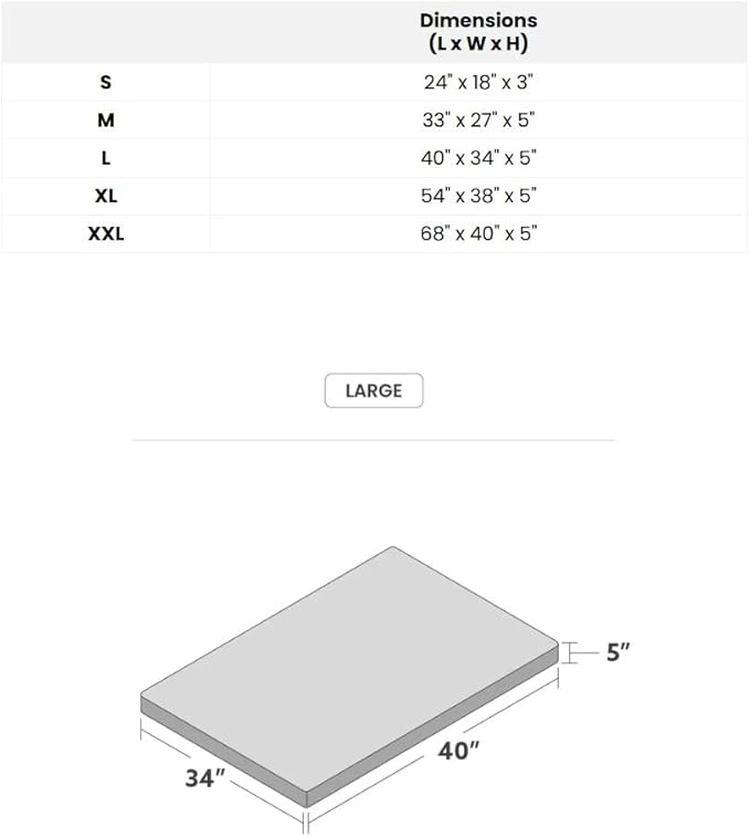 K9 Ballistics Tough Ripstop Orthopedic Rectangle Dog Bed w/Removable Washable Cover, Solid Orthopedic Foam, Made for Large Breeds - L, Titanium Premium Finish