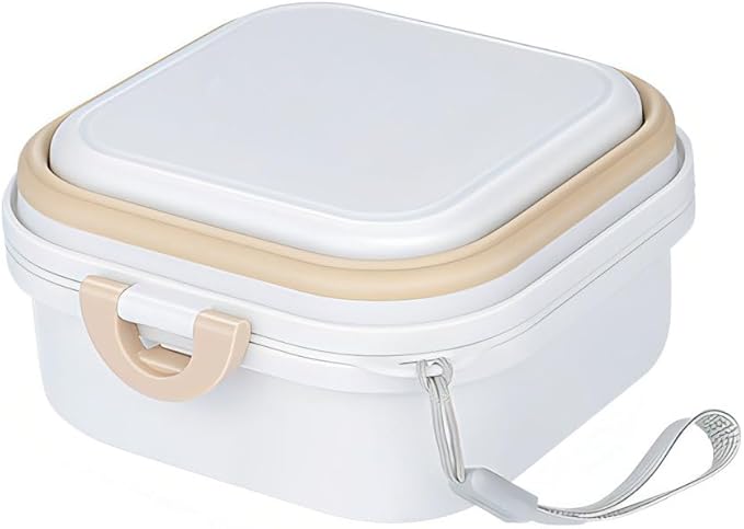 DONGKER 2 in 1 Collapsible Dog Bowl,400ml Travel Dog Food Bowl with Lid & Nylon Lanyard for Dogs Cats Walking Hiking Camping Traveling