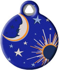 Dog Tag Art Starry Night Lupine Pattern Personalized Pet ID Tag for Dogs and Cats, Silent Polymer Coated Stainless Steel Nametag with Customized Identification Information - Large 1.25" Diameter