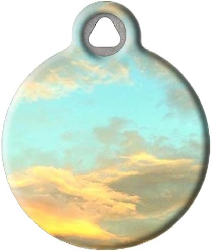 Dog Tag Art Nature and Outdoors Custom Pet ID Tag for Dogs and Cats, Personalized Dog Tag with Customized Identification, Dreamy Clouds, Small (7/8" Diameter)