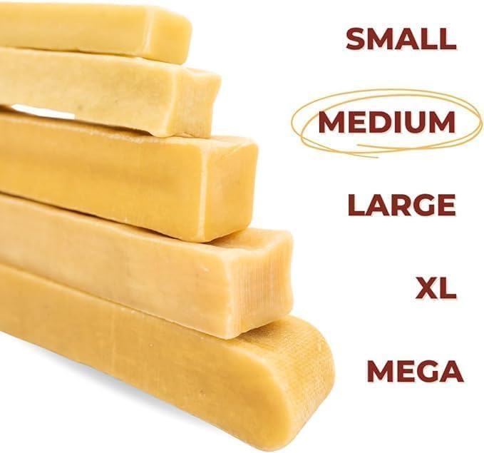 Bully Bunches Premium Fruit-Flavored Himalayan Yak Chew for Dogs - 100g, All-Natural, Long-Lasting, Authentic Yak Milk, Healthy Dental Chew, High-Protein (Medium Blueberry - 3PK, Blueberry)