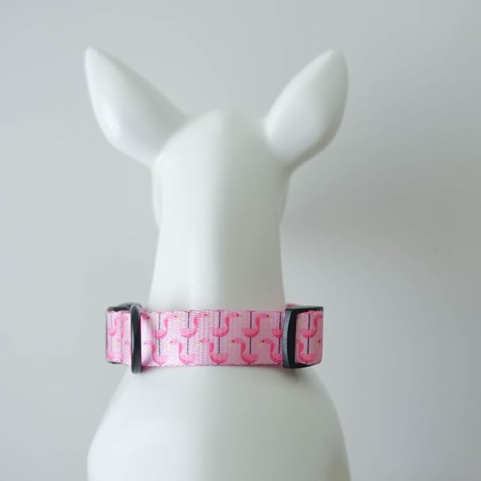 Dog Collars for Large Dogs - Safety Buckle Durable Plastic Light-Weight, Boy Dogs Collar for Extra Dog Collar with Cute Pink Patterns Soft Adjustable (Pink Bird, XL)