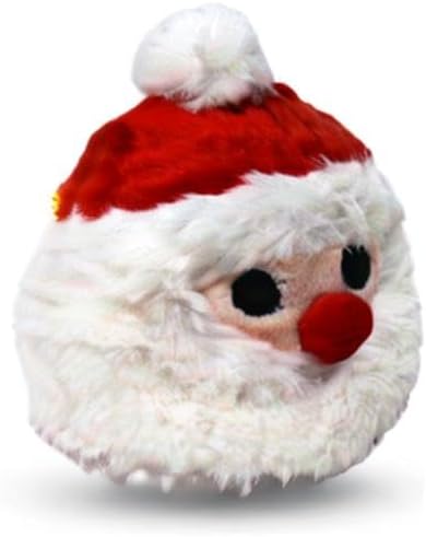 Flourish Pets 2 in 1 Christmas Multi-Layer Chew Toy for Active Dogs | Non-Toxic BPA Free Double Stitched Soft Fabric and Long-Lasting Dog Plush Toys (Santa 3.5")