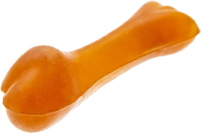 Fuzzy Puppy Dog Toys for Aggressive Chewers: All-Natural Rubber, Durable Dog Chew Toy, Great Teething Toys for Puppies | DOGGO Bone, Small (FP-Toy06)