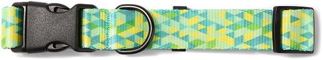 Dog Collars for Large Dogs - Safety Buckle Durable Light-Weight Buckle, Girl Boy Dogs Collar for Big Dog Collar with Plaid Patterns - Soft Adjustable Sturdy Nylon (Green, L)