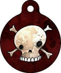 Dog Tag Art Cat or Dog Tag, Personalized Name Tag for Pets (Skull and Crossbones)-Large