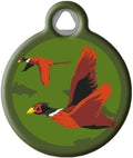 Dog Tag Art Fly Away Lupine Pattern Personalized Pet ID Tag for Dogs and Cats, Silent Polymer Coated Stainless Steel Nametag with Customized Identification Information, Large 1.25" Diameter