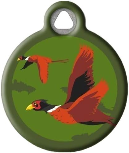Dog Tag Art Fly Away Lupine Pattern Personalized Pet ID Tag for Dogs and Cats, Silent Polymer Coated Stainless Steel Nametag with Customized Identification Information, Large 1.25" Diameter