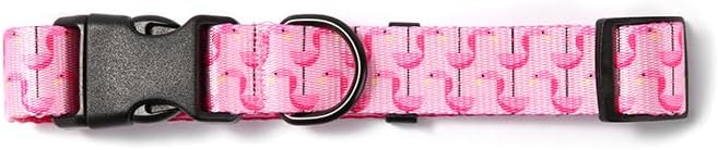 Dog Collars for Medium Dogs - Safety Buckle Durable Light-Weight, Girl Dogs Collar for Medium Dog Collar Pink Cute Patterns Soft Adjustable (Pink Bird, M)