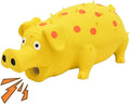 Pet Toys for Aggressive Chewers - Fun Interactive Dog Toys, Tough Indestructible Pig That Vocalizes (Yellow)