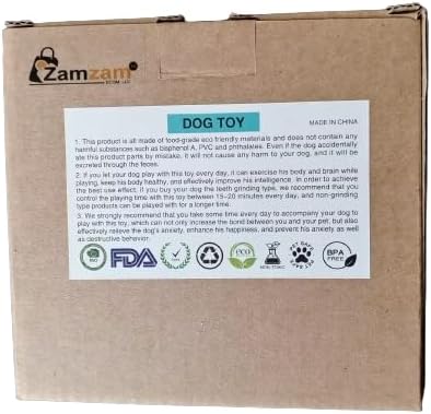 Zamzam Interactive Dog Treat Dispenser Toy with Slow Feeding Enriching Play, Food Dispensing Dog & Cat Toy Enrichment Puzzle for Small, Medium, or Large Breeds, Heavy-Duty ABS Plastic