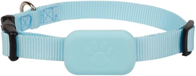 PawsPath Pet GPS Tracker Collar, Unlimited Range Waterproof Cat Dog Anti-Lost Device Smart Locator Tracking GPS Pet Tracker Collar for Apple iOS FindMy (Blue, Large)