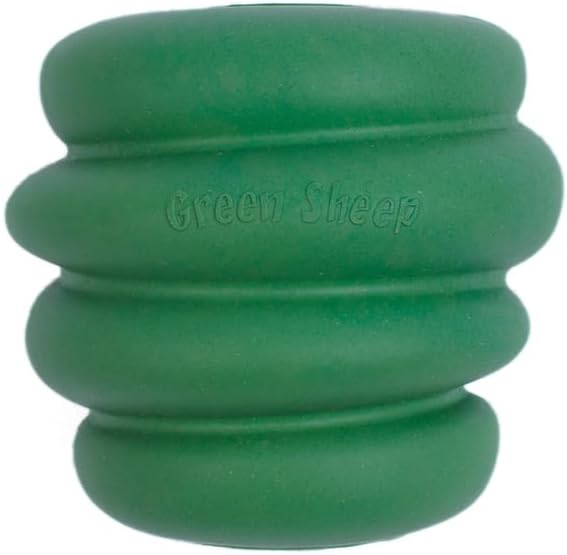 Green Sheep Natural Rubber Dog Ball, Indestructible Dog Toy for Small to Medium Dogs, Durable Chew Toy for Aggressive Chewers, Interactive Puppy Toy with Food Hiding Feature