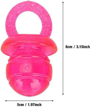 5PCS Pet Dog Chewing Toy, Pacifier Shaped Pet Dogs Teether Teething Sounding Interactive Chew Toy(Red)