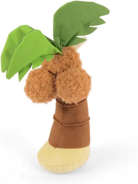 P.L.A.Y. Cute Plush Dog Toys - Tropical Paradise Summer Beach Themed Durable Squeaker Chew Toy, Great for Puppies & Small, Medium, Large Dogs - Machine Washable, Recycled Materials (Puppy Palm Tree)