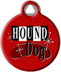 Dog Tag Art Hound Dog Vintage Retro Personalized Breed Pet Tag for Dogs, Silent Dog Tag - Small .875" Diameter