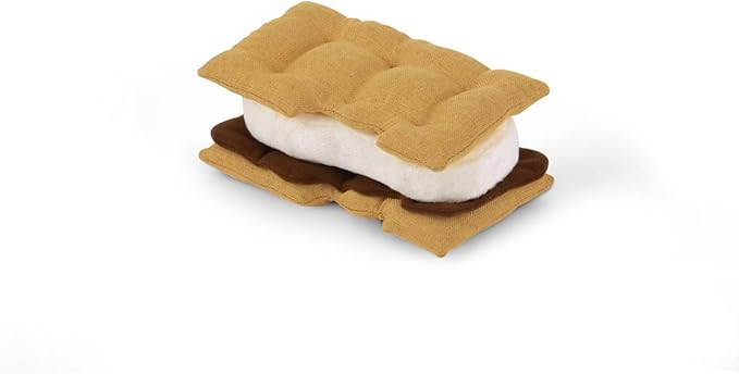 P.L.A.Y. Cute Dog Toys - Camping Themed Durable Squeaker Chew Toy, Great for Puppies & All Dog Breeds - Machine Washable, Recycled Materials (S'more)