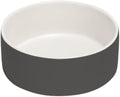 SPUNKYJUNKY 13.5OZ Ceramic Dog and Cat Bowl, Modern Cute Weighted Food Water Bowl for Replacement White-Grey (1 Pack)