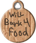 Dog Tag Art Food-Themed Custom Pet ID Tags for Dogs and Cats, Personalized Dog Tags with Customized Identification Informatio - Will Bark for Food - Small