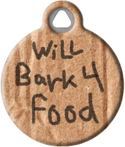 Dog Tag Art Food-Themed Custom Pet ID Tags for Dogs and Cats, Personalized Dog Tags with Customized Identification Informatio - Will Bark for Food - Large