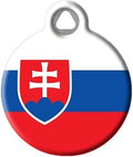 Dog Tag Art Slovakia Flag Personalized Pet ID Tag for Dogs and Cats, Silent Polymer Coated Stainless Steel Slovak Flag Nametag with Customized Identification Information - Large 1.25" Diameter