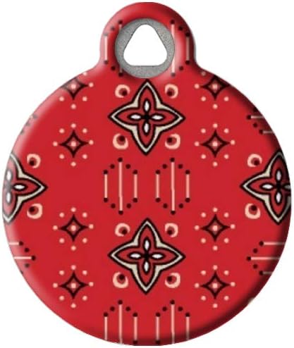 Dog Tag Art Wild West Lupine Pattern Personalized Pet ID Tag for Dogs and Cats, Silent Polymer Coated Stainless Steel Nametag with Customized Identification Information, Large 1.25" Diameter