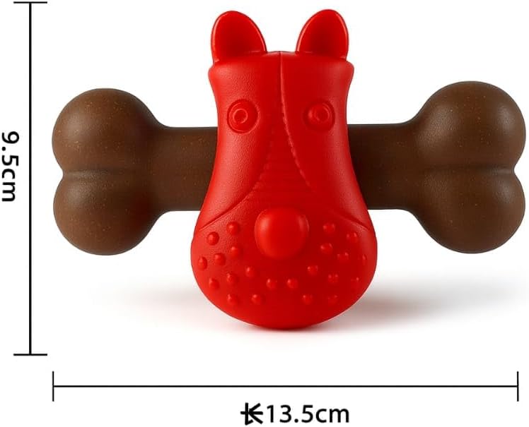 Dog Chew Toy – Bone Shape Rubber Pet Toy for Dogs, Interactive Indoor Play Toy, Lightweight Red Dog Toy