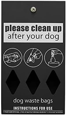Rust Proof Aluminum 7' Dog Waste Station for Commercial Grade Dog Waste Roll Bags - 400 waste bags included - Over 500k sold in USA (Matte Black)