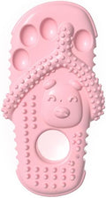 Indestructible Dog Toys for Aggressive Chewers, Durable Chew Toys for Teething Puppies, Loved by Dogs, Soft and Bounces, Not Squeaky，2.44 * 4.72in（Pink）