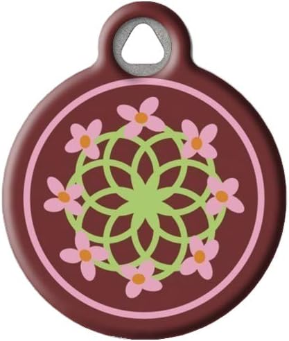 Dog Tag Art Lupine Pattern Cherry Blossom - Custom Pet ID Tag for Dogs and Cats