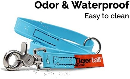 Tiger Tail 4FT Green Premium Coated Nylon Dog Leash for Large Medium & Small Dogs - Waterproof and Odor Proof, Alternative-Leather Lead | Green, 4ft