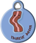 Dog Tag Art Food-Themed Custom Pet ID Tags for Dogs and Cats, Personalized Dog Tags with Customized Identification Informatio - Thinkin' Bacon - Large