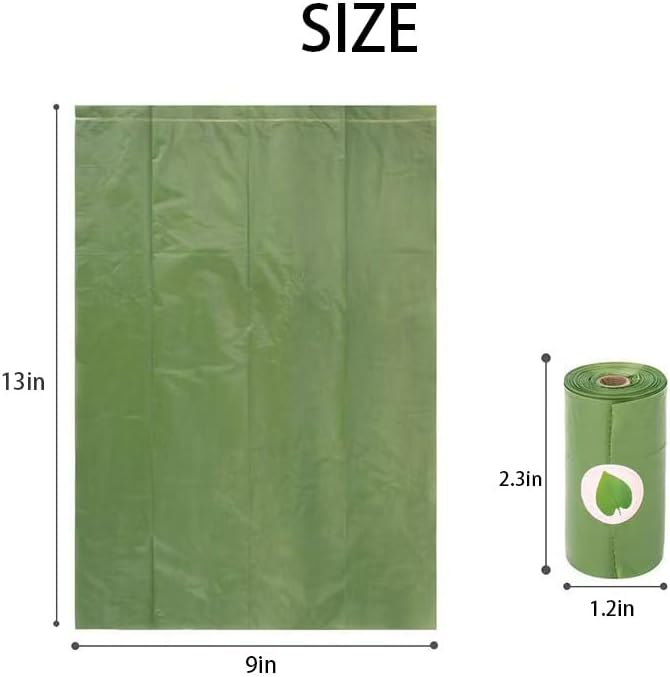 Dog Waste Bag Leak Proof Extra Thick Refill Rolls Lavender Scented 240 Bags 16 Rolls w/Dispenser 13 x 9 Inch Green