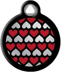 Dog Tag Art Love Struck Lupine Pattern Personalized Pet ID Tag for Dogs and Cats, Silent Polymer Coated Stainless Steel Nametag with Customized Identification Information, Large 1.25" Diameter