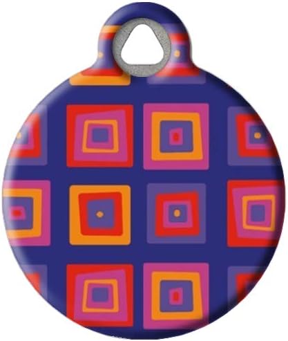 Dog Tag Art Lupine Pattern Ruby Cube - Custom Pet ID Tag for Dogs and Cats Small Size…