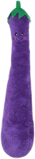 ZippyPaws Jigglerz - Dog Squeaky Toys to Keep Them Busy, Funny Food Plush for Small, Medium, & Large Dogs, Cute Stuffed Puppy Toy, Pet Products, Gift for All Breeds, Interactive Squeaker - Eggplant