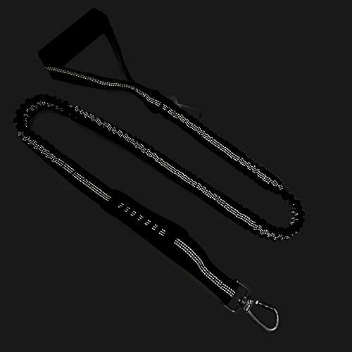 6FT Highly Reflective Heavy Duty Elastic Bungee Medium and Large Dog Leash Shock Absorbing with Comfortable Padded Handle and Traffic Handle Suitable for Training Grey