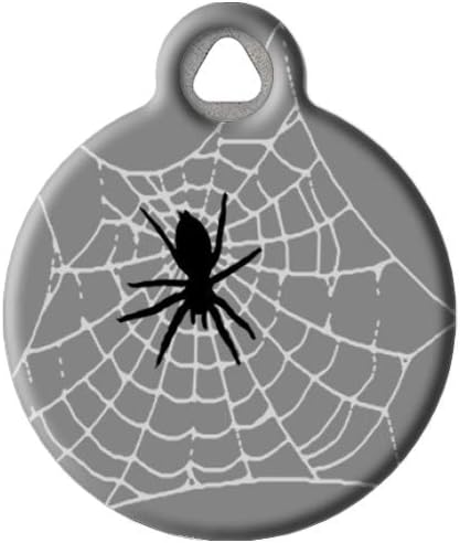 Dog Tag Art Web Master Lupine Pattern Personalized Pet ID Tag for Dogs and Cats, Silent Polymer Coated Stainless Steel Nametag with Customized Identification Information, Small .875" Diameter