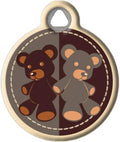 Dog Tag Art Teddy Bear Lupine Pattern Personalzied Pet ID Tag for Dogs and Cats, Silent Polymer Coated Stainless Steel Nametag with Customized Identification Information, Large 1.25" Diameter