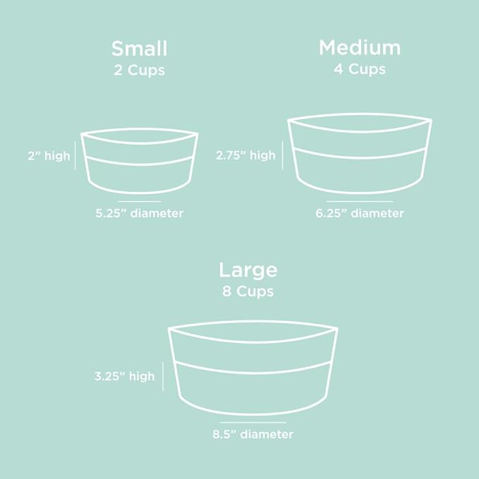 Waggo Dipper Ceramic Dog Bowls - Set of 2 - for Small and Large Breeds - Heavyweight and Durable Pet Food and Water Dish Crock, Dishwasher Safe, Modern (Set of 2, Vintage Grey, Large)