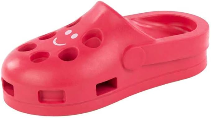 Clog Treat Toy for Dogs – Natural Rubber Chew Toy – Durable, Interactive Enrichment Feeder – Eco-Friendly, Non-Toxic & Dishwasher Safe – Red