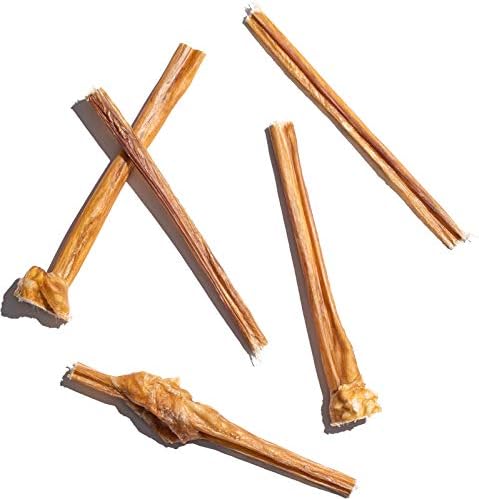 Jack&Pup 6 Inch Bladder Bully Sticks for Small Dogs (30 Pack) Single Ingredient Dog Treats, Puppy Chew Sticks