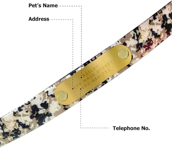 Regal Dog Products Small Camo Hunting Dog Collar with Custom Engraved Name Plate and Black Hardware | Waterproof Personalized Dog Collars for Small Dog & Puppy | Other Sizes for Medium & Large Dogs