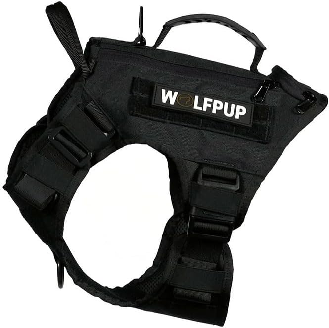 Tactical Dog Vest Harness (Alpha Black, X-Large)