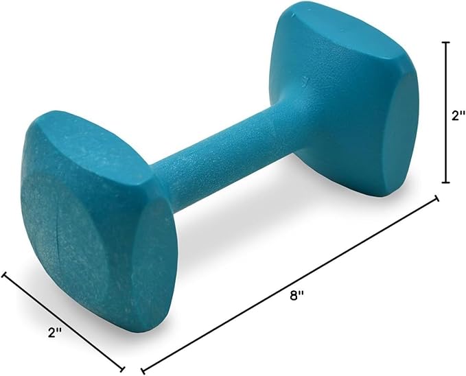 J&J Dog Supplies Obendience Retrieving Dumbell with 2" Ends, 2" Wide Bit and 9/16" Diameter Bit, Teal, X-Small