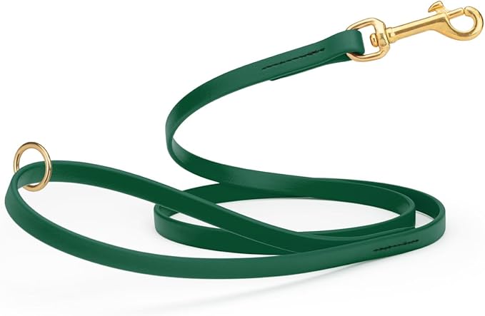 Viper Biothane K9 Working Dog Leash Waterproof Lead for Tracking Training Schutzhund Odor-Proof Long Line with Solid Brass Snap for Puppy Medium and Large Dogs 4ft, Hunter Green