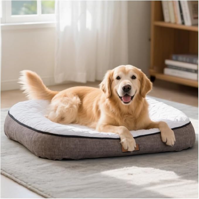 Ultra-Luxury Dog Bed, Comes with Two Kinds of Removable Cushions, Warm in Winter and Cool in Summer, Wear-Resistant and Tear-Resistant Supportive Pet Sofa with Non-Slip Bottom, 43inch