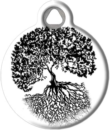 Dog Tag Art Nature and Outdoors Custom Pet ID Tag for Dogs and Cats, Personalized Dog Tag with Customized Identification, Anna's Tree, Large (1.25" Diameter)