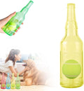 Pet Chew Beer Bottle with Tennis Ball Dog Chew Toy, Water Bottle Interactive Dog Toys for Chewing and Playing, Crunch and Play Bottle Dogs Toy with Squeaky Sound (Yellow, Large)